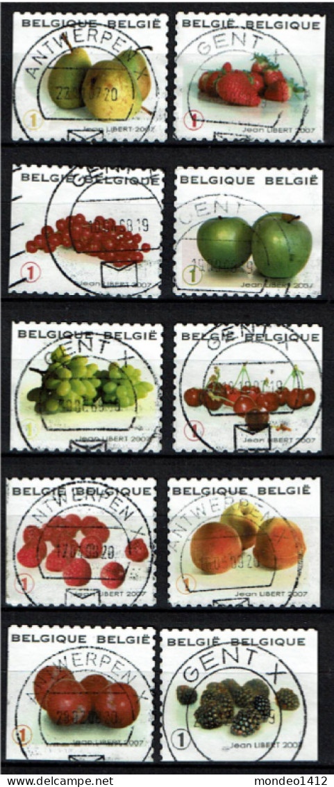 België OBP 3685/3694 - Zegels Uit Boekje B78 - Fruit, Fruits - Used Stamps