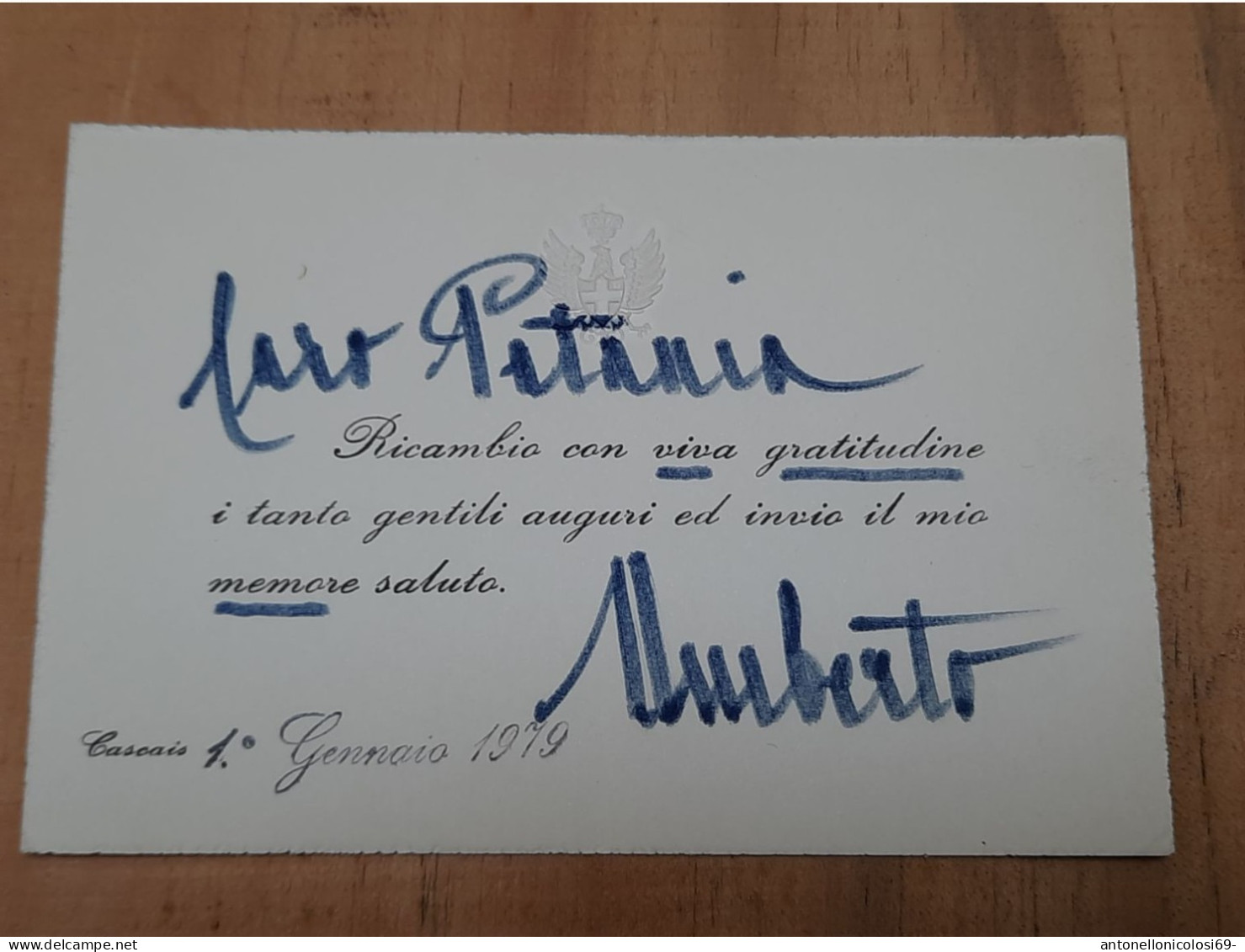 Autografo Hand-signed UmbertoII Ultimo Re D'Italia - Personaggi Storici