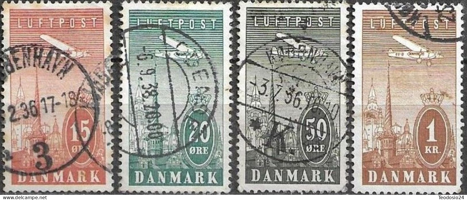 DINAMARCA 1934  Mi:DK  218/21, Yt:DK PA 7/10 - Used Stamps