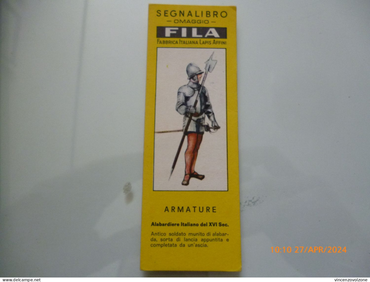 Segnalibro "FILA ARMATURE Alabardiere Italiano Del XV Sec." - Bookmarks