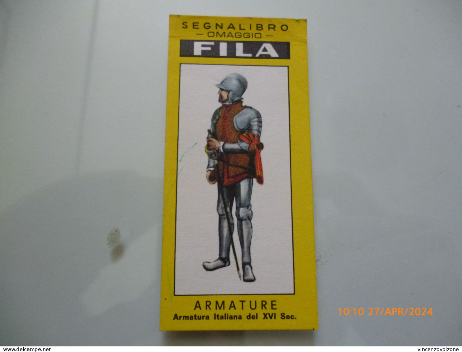 Segnalibro "FILA ARMATURE Armatura Italiana  Del XVI Sec." - Lesezeichen