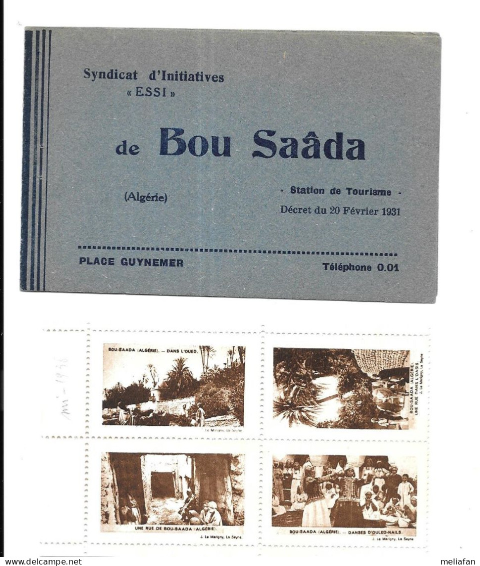 KB840 - CARNET 4 VIGNETTES SYNDICATS D'INITIATIVE DE BOU SAADA - ALGERIE - Other & Unclassified