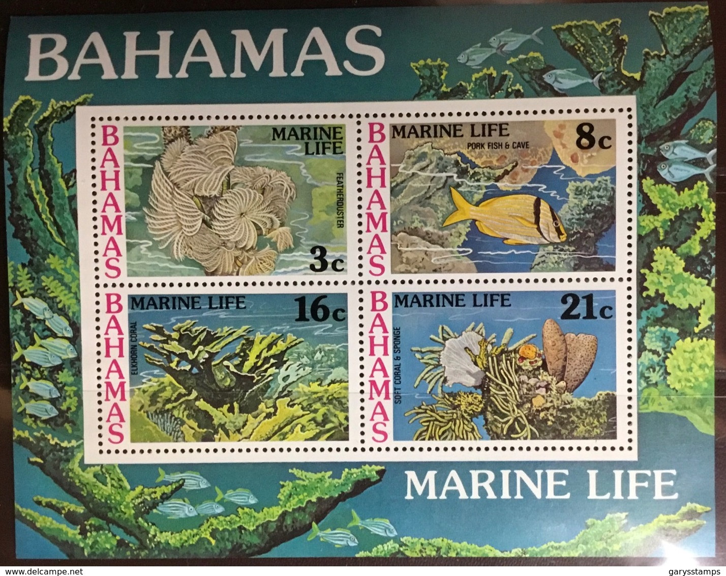 Bahamas 1977 Marine Life Minisheet MNH - Vie Marine