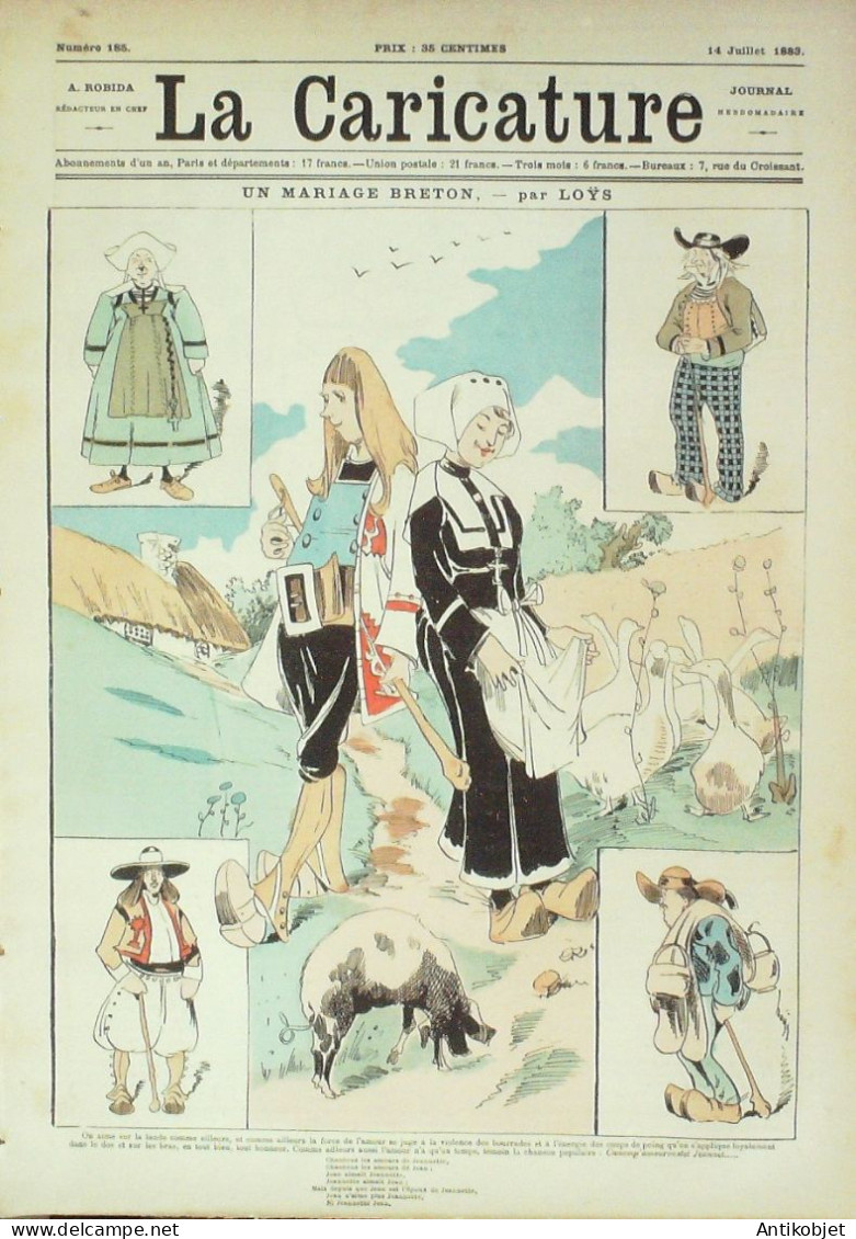 La Caricature 1883 N°185 Mariage Breton Loys Moscovites Caran D'Ache Trock - Tijdschriften - Voor 1900