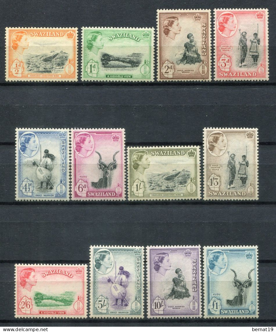 Swaziland 1956. Yvert 55-66 ** MNH. - Swaziland (...-1967)