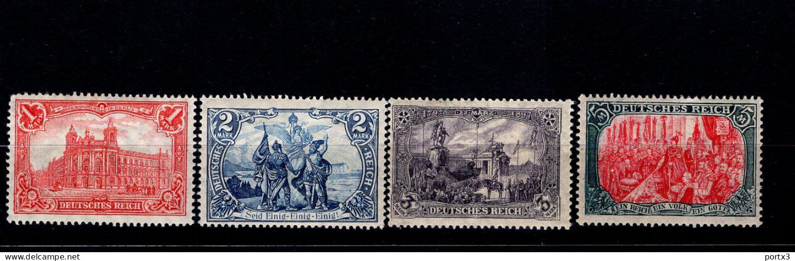 Deutsches Reich 94 - 97 Repräsentative Darstellungen  Mint MLH * Falz - Unused Stamps