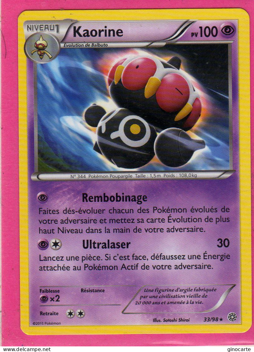 Carte Pokemon Francaise 2015 Xy Origine Antique 33/98 Kaorine 100pv Neuve - XY