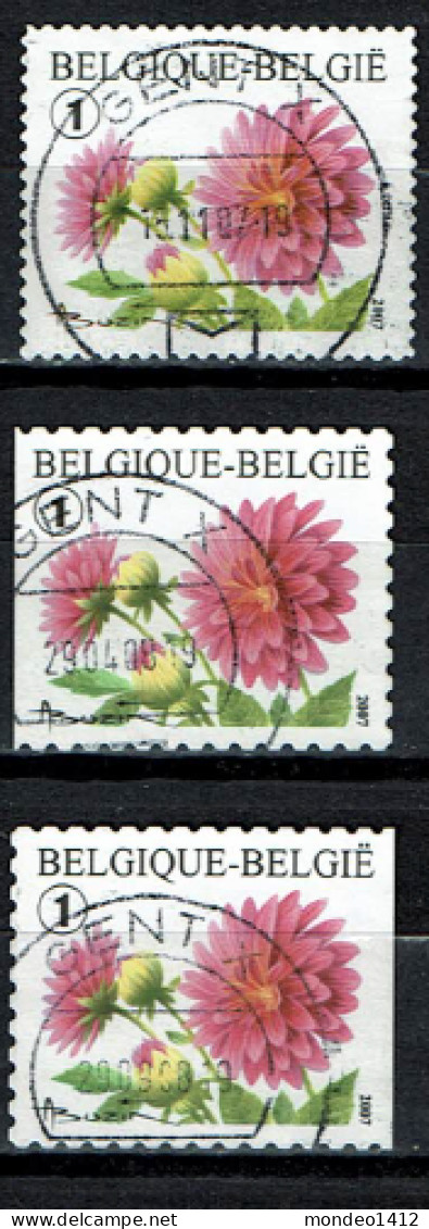 België OBP 3684+3721 - Bloem, Flower, Fleur - Dahlia - Oblitérés
