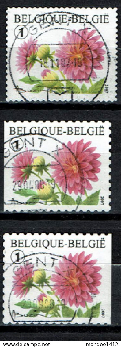 België OBP 3684+3721 - Bloem, Flower, Fleur - Dahlia - Usati