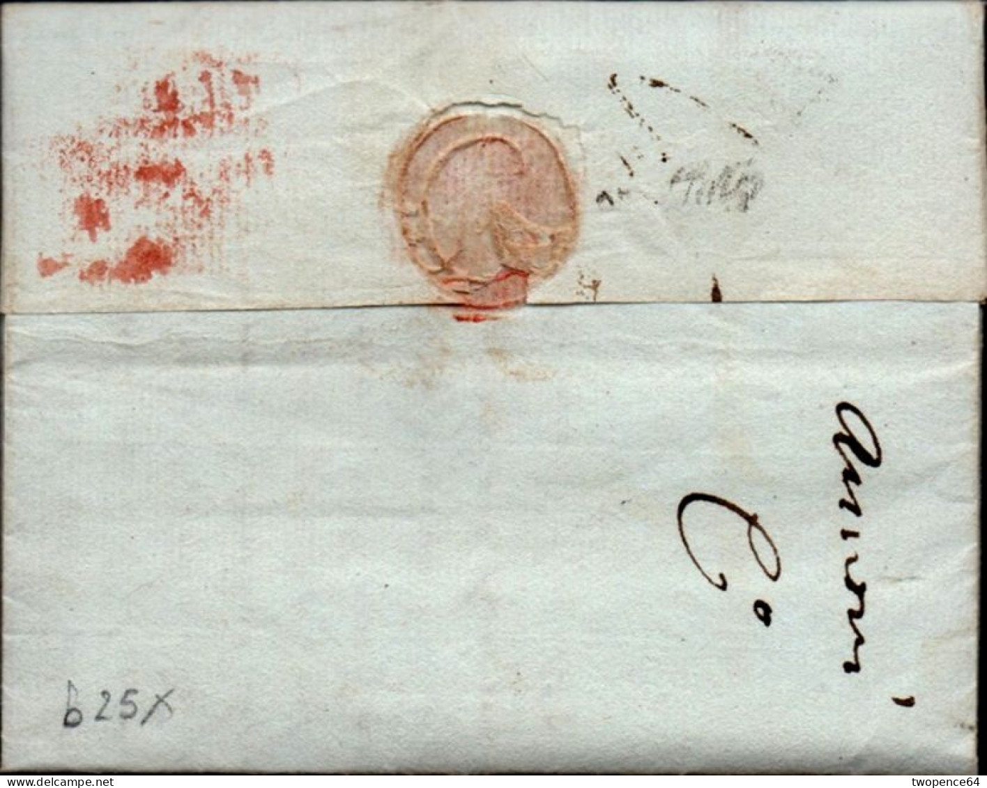 B25x - LETTERA PREFILATELICA DA MILANO A GENOVA 1815 - 1. ...-1850 Prephilately