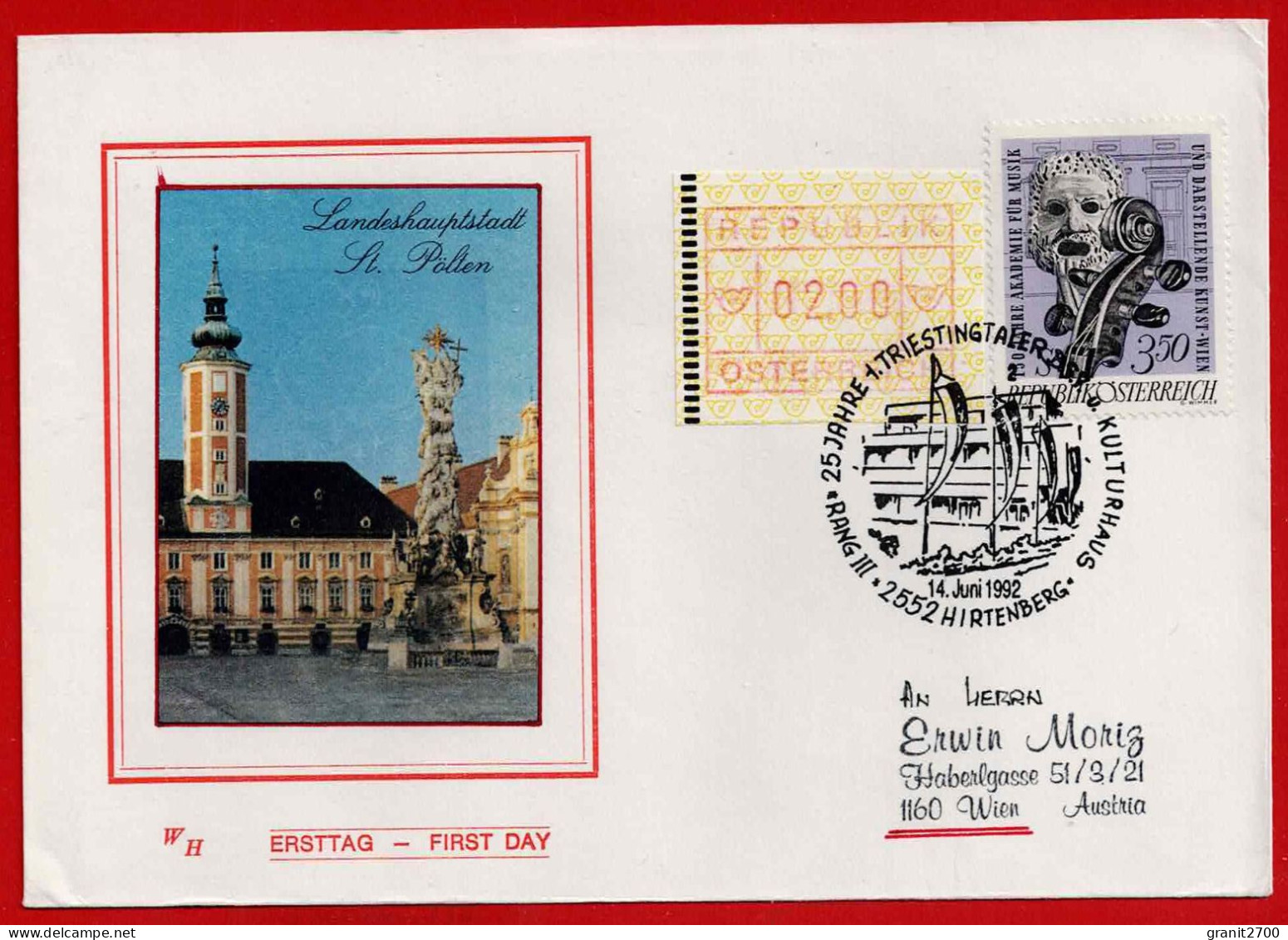 Brief Mit Stempel  25 Jahre 1. Triestingtaler B.S.V. U. Kulturhaus - 2552 Hirtenberg  Vom 14.6.1992 - Briefe U. Dokumente