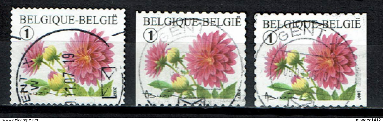 België OBP 3684+3721 - Bloem, Flower, Fleur - Dahlia - Usati