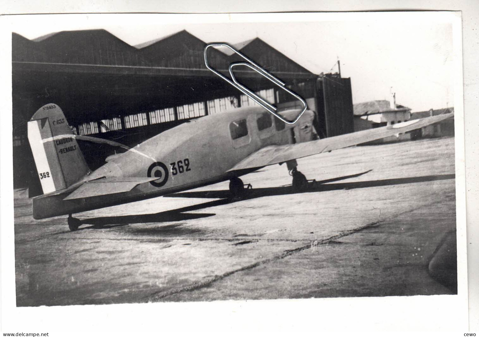 PHOTO  AVION  AVIATION  CAUDRON C 635 SIMOUN No 362No SERVICE 8453 A MEKNES FEVRIER 1941 - Aviation