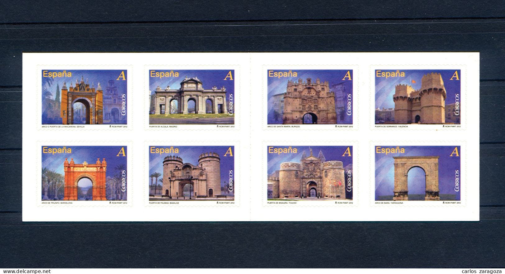 ESPAÑA 2012—Carnet 4924C—ARCOS Y PUERTAS ** Sg SB60, YT C4636, Mi MH0-72 — A FACIAL - Unused Stamps