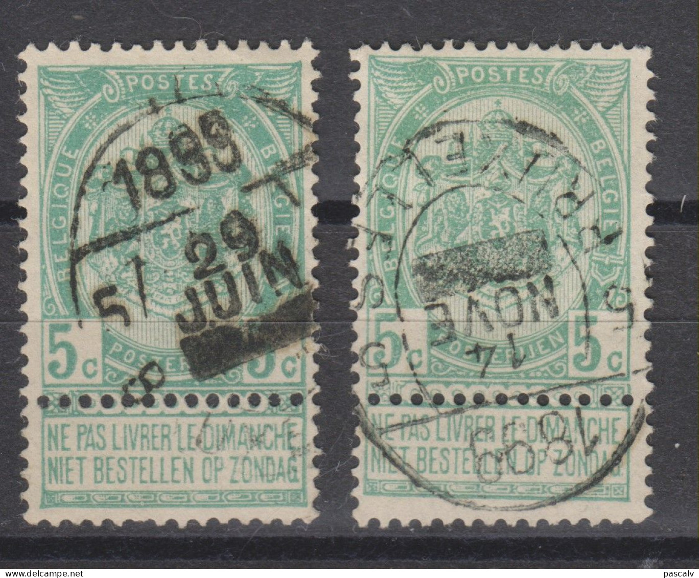 COB 56 Oblitération BRUXELLES Imprimés - 1893-1907 Armoiries