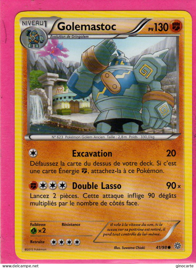 Carte Pokemon Francaise 2015 Xy Origine Antique 41/98 Golemastoc 130pv Neuve - XY