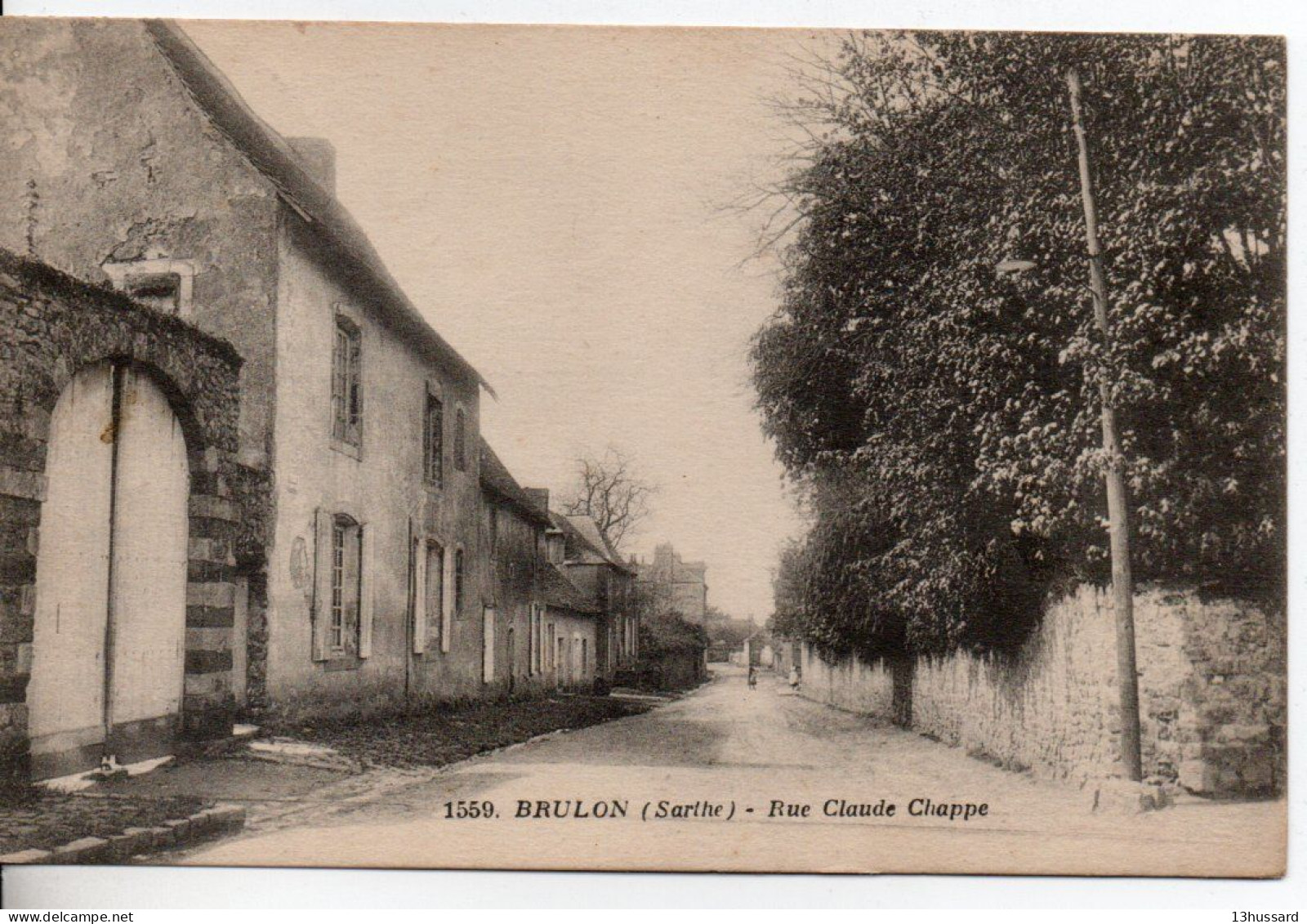 Carte Postale Ancienne Brulon - Rue Claude Chappe - Brulon