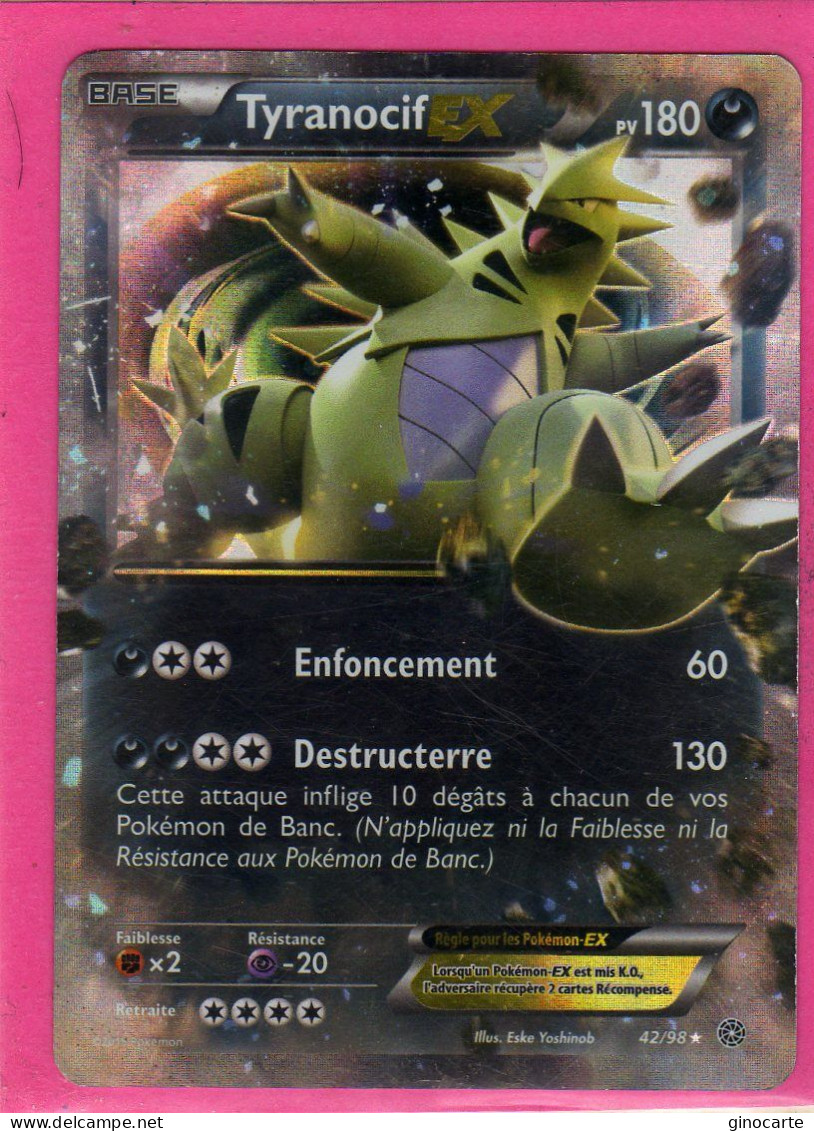 Carte Pokemon Francaise 2015 Xy Origine Antique 42/98 Tyranocif 180pv Ex Occasion - XY