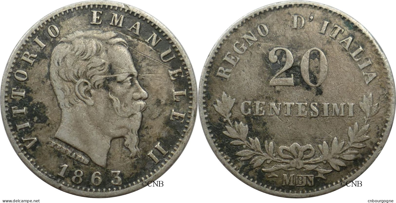 Italie - Royaume - Victor-Emmanuel II - 20 Centesimi 1863 M Milan - TTB/XF40 - Mon5809 - 1861-1878 : Víctor Emmanuel II