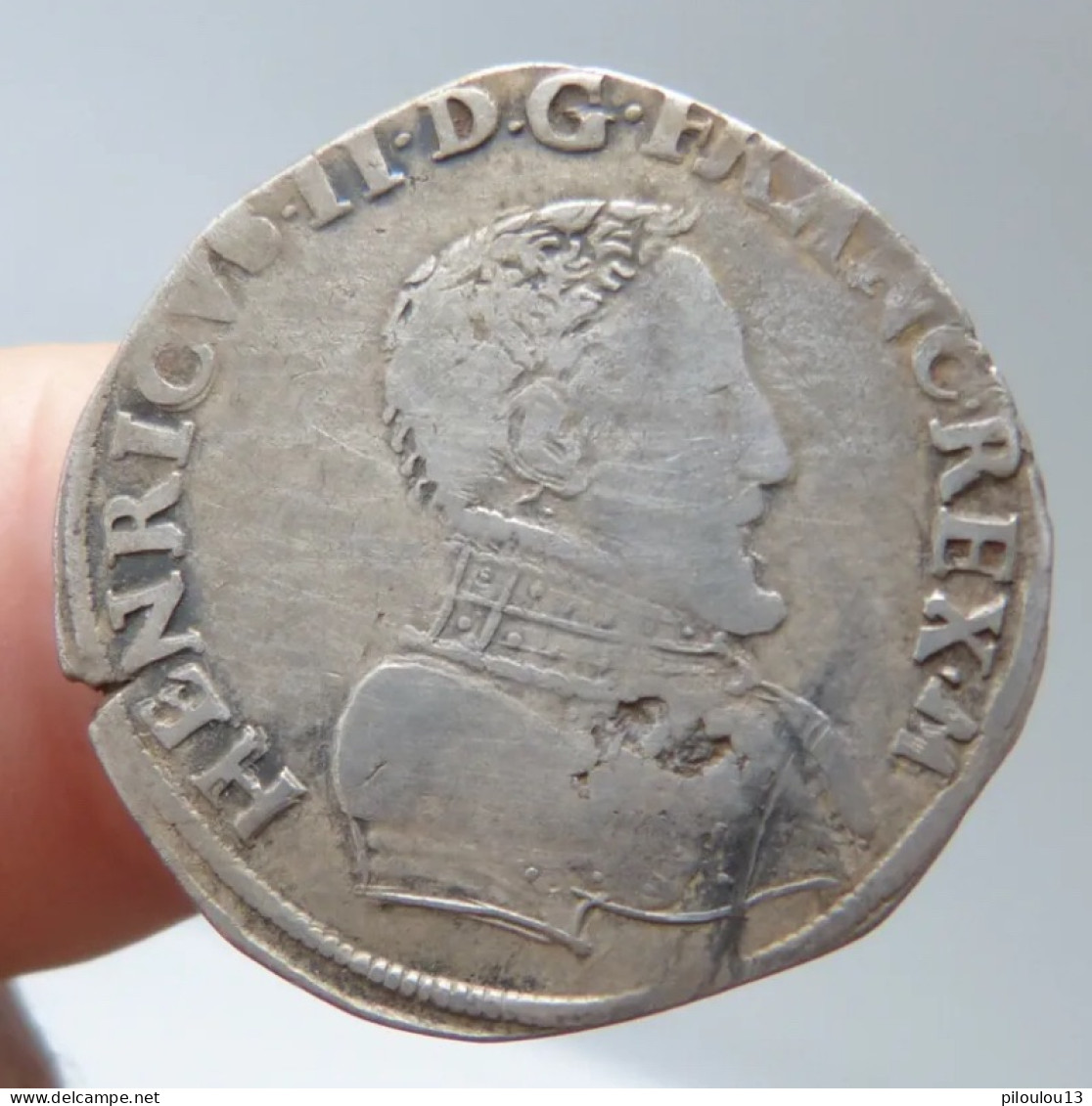 Teston D'Henri II 1560 D (Lyon) 1er Type - 1547-1559 Hendrik II