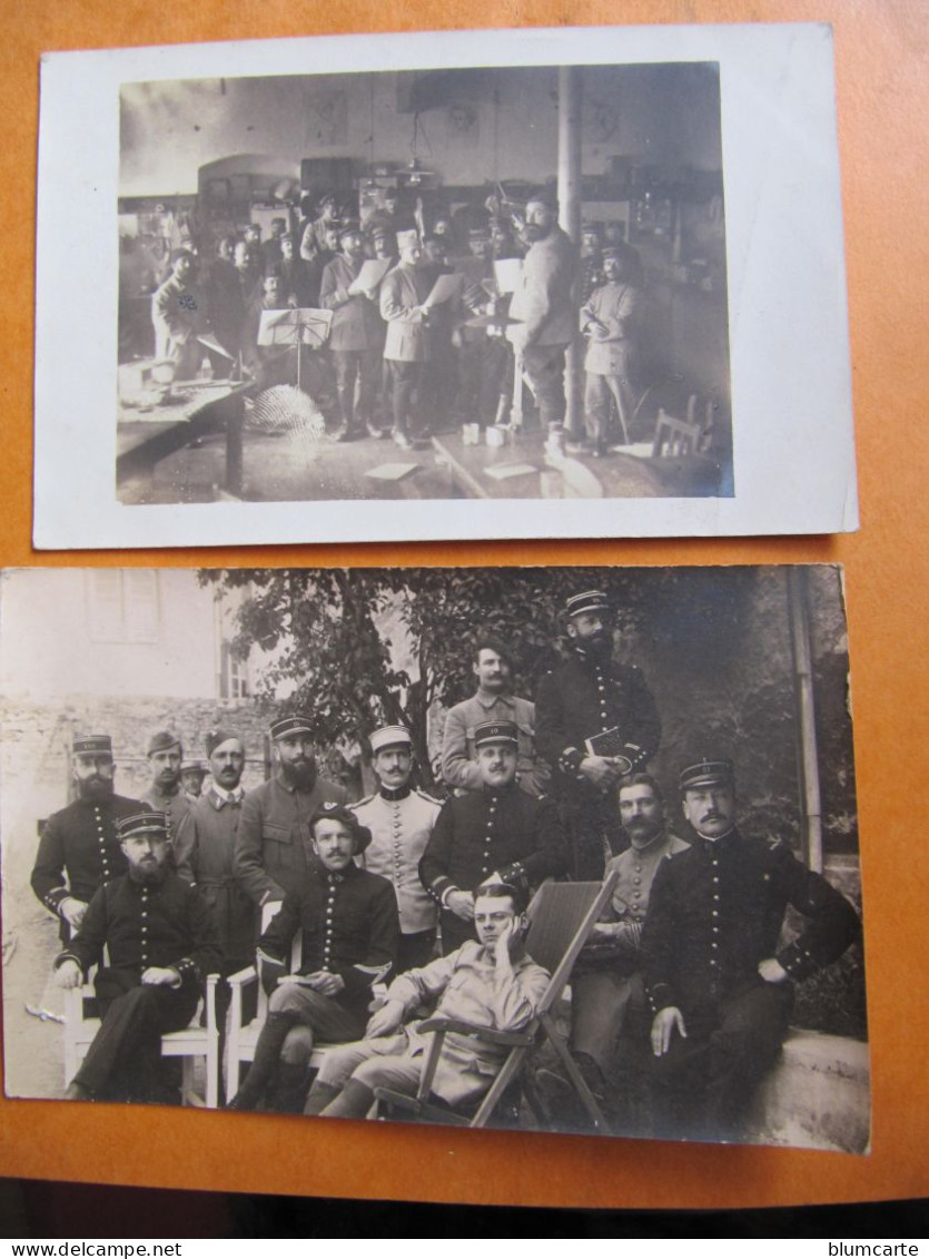 2 Cartes Photo - CAMP DE PRISONNIER à MARIENBERG - WÜRZBURG - CHORALE - GROUPE DE SOLDATS - War 1914-18