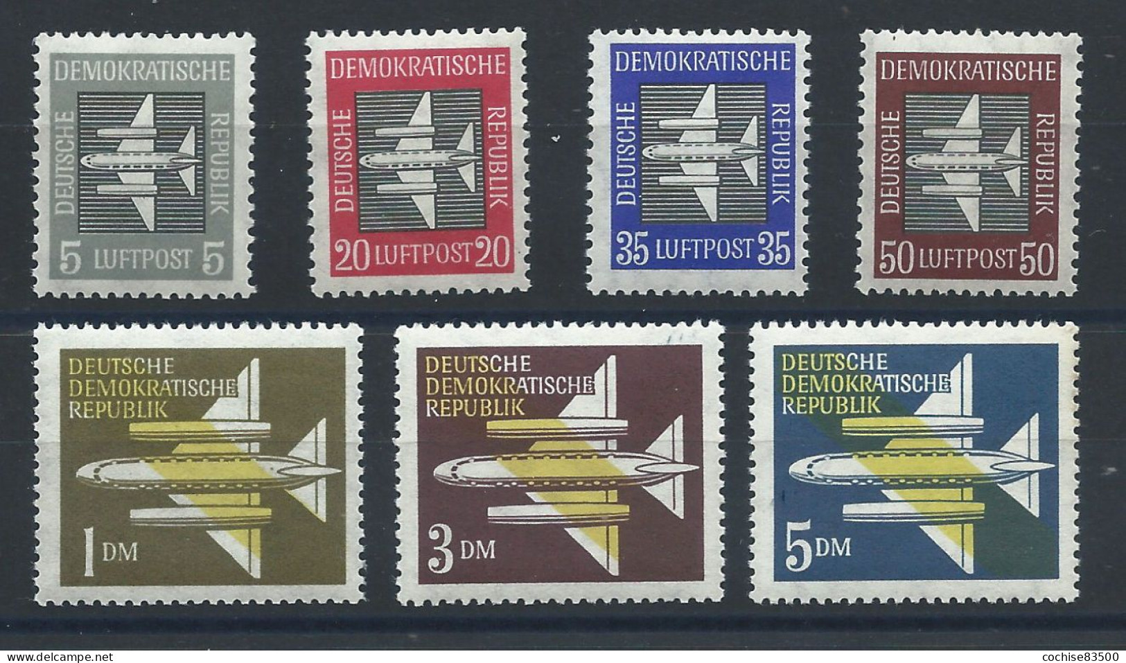 Allemagne RDA PA N°1/7** (MNH) 1957 - Avions - Luftpost