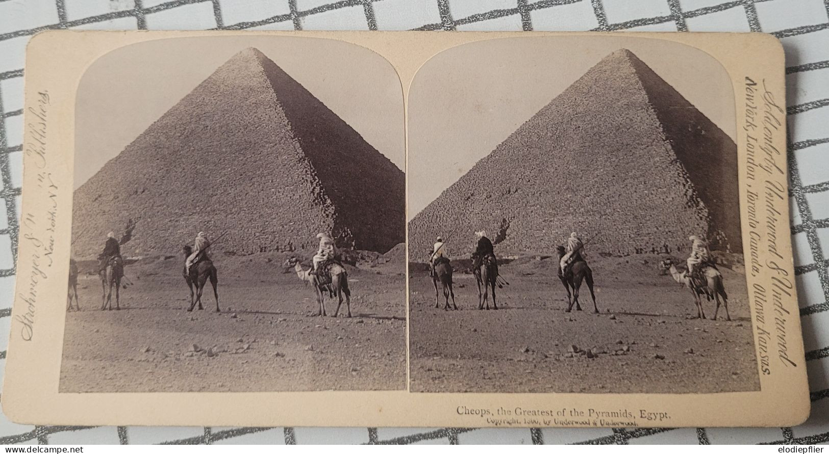 Chéops, La Plus Grande Des Pyramides. Egypte. Underwood Stéréo - Stereoscopes - Side-by-side Viewers