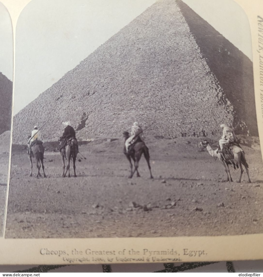 Chéops, La Plus Grande Des Pyramides. Egypte. Underwood Stéréo - Visores Estereoscópicos