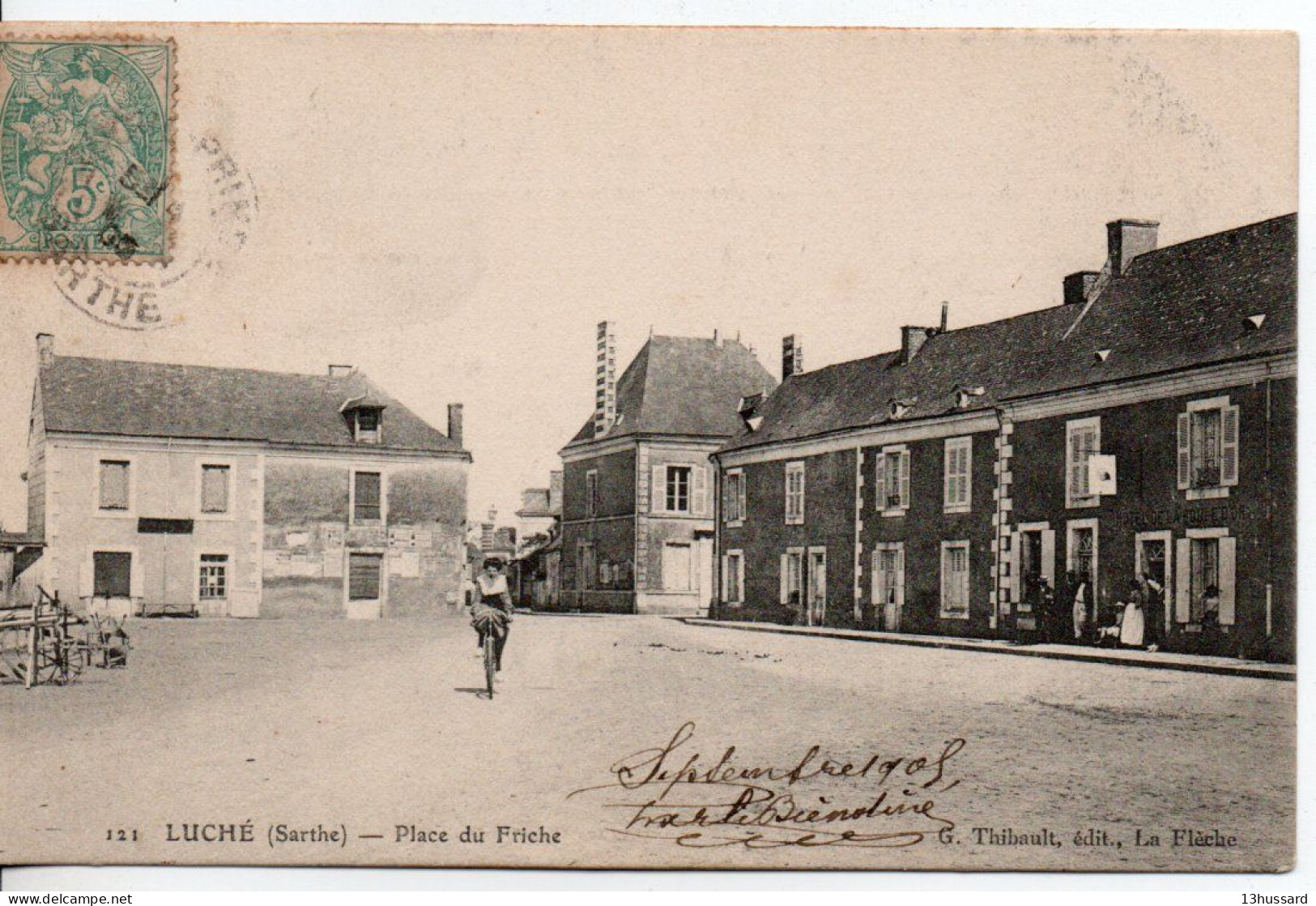 Carte Postale Ancienne Luché - Place Du Friche - Luche Pringe