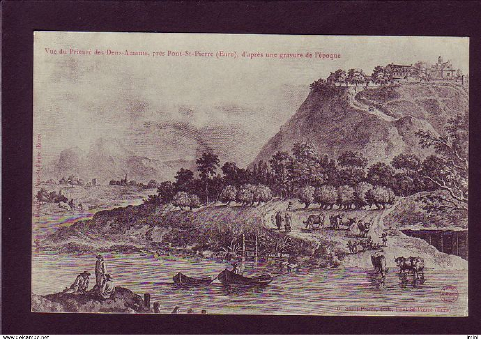 27 - PONT-SAINT-PIERRE - CARTE ILLUSTREE - VUE DU PRIEURE D'APRES UNE GRAVURE DE L'EPOQUE  - Other & Unclassified