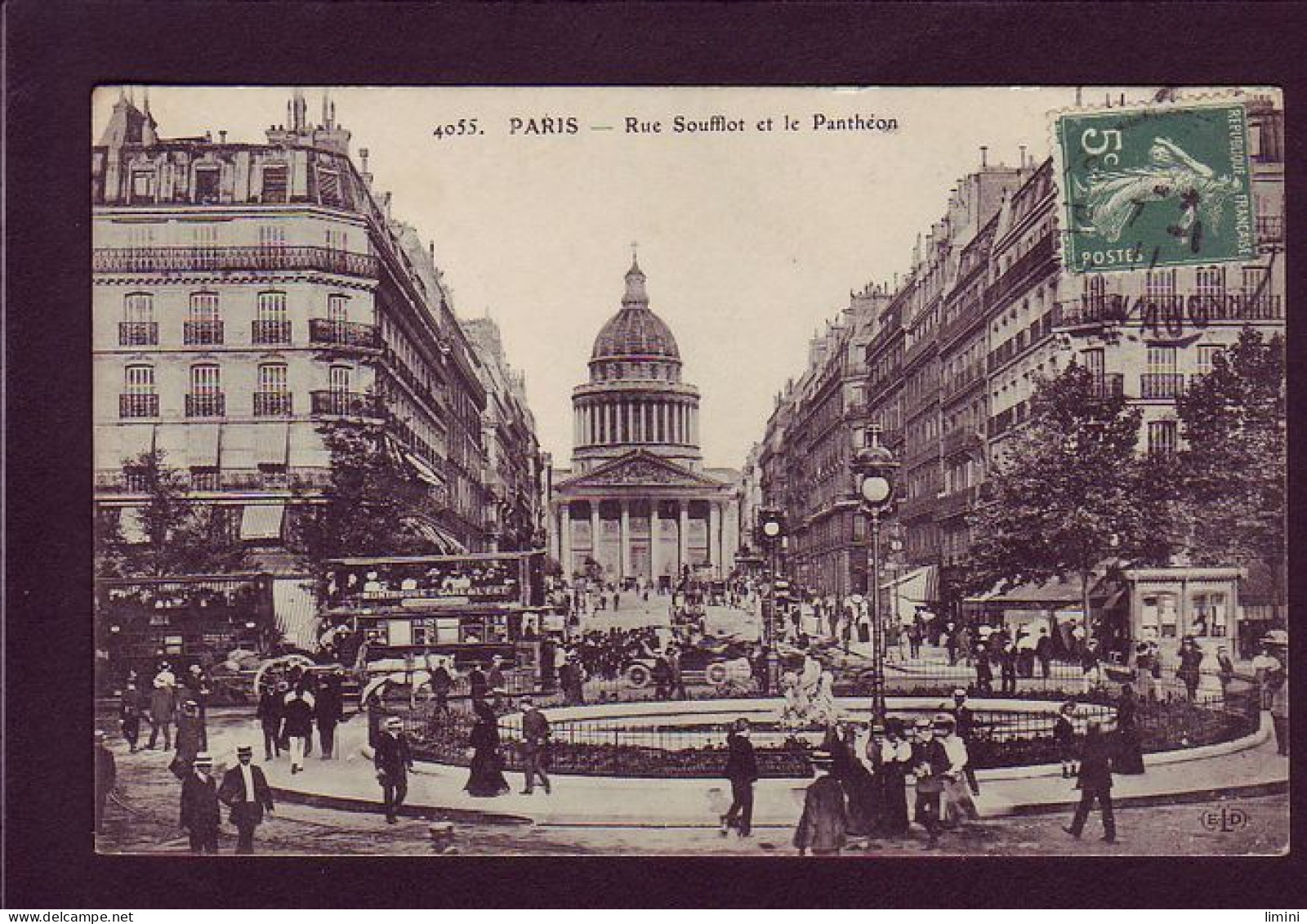 75 - PARIS 05 - RUE SOUFFLOT ET LE PANTEON - ANIMÉE - AUTOBUS  - Distrito: 05