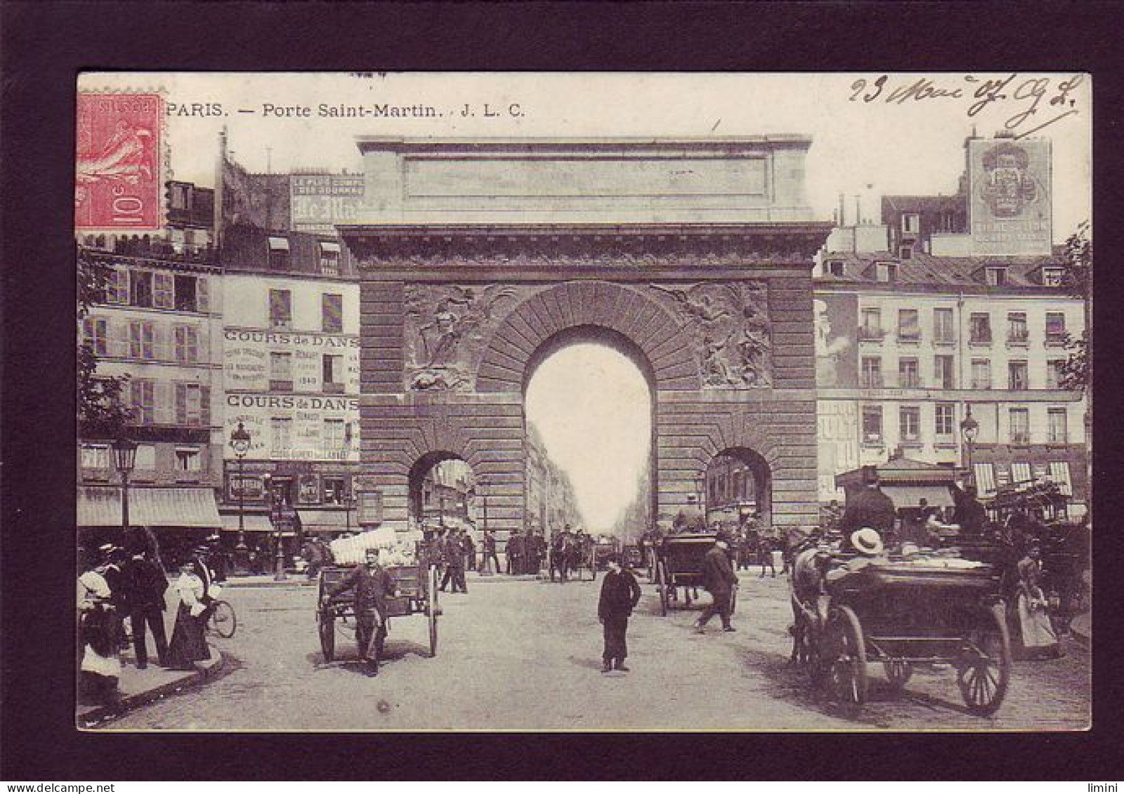 75 - PARIS 10 - PORTE SAINT-MARTIN - ATTELAGE - ANIMÉE  - Distrito: 10