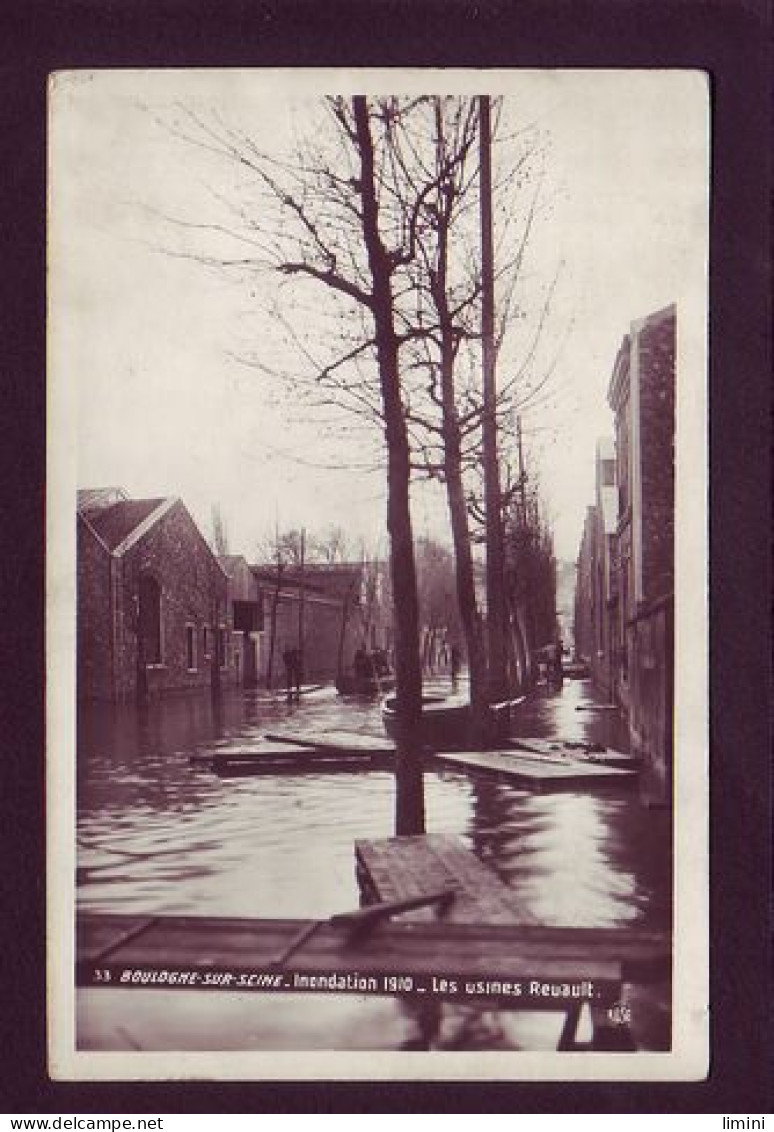 92 - BOULOGNE - INONDATION 1910 - LES USINES RENAULT - ANIMÉE  - Boulogne Billancourt