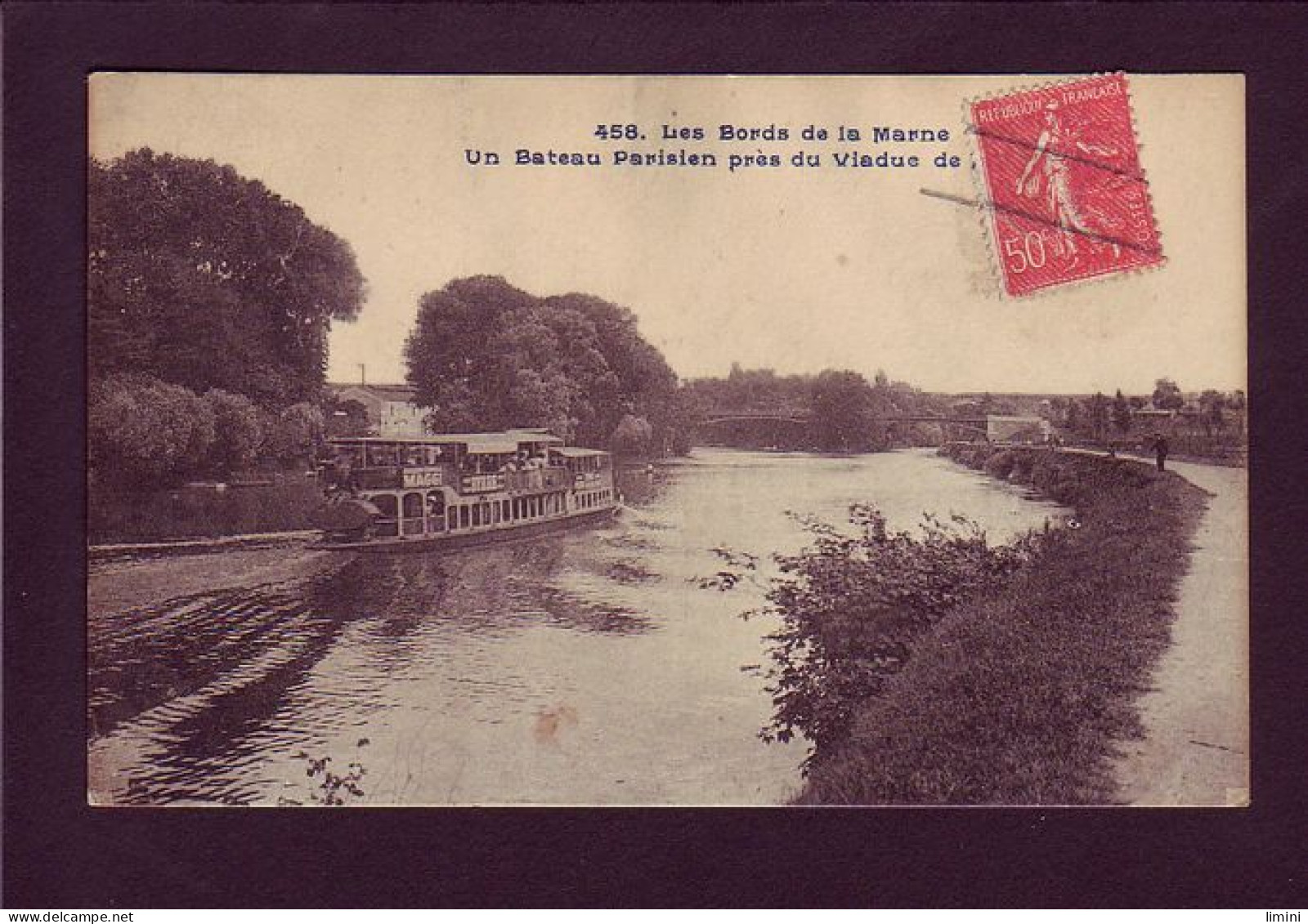 94 - NOGENT-sur-MARNE - UN BATEAU PARISIEN PRES DU VIADUC - ANIMÉE  - Nogent Sur Marne