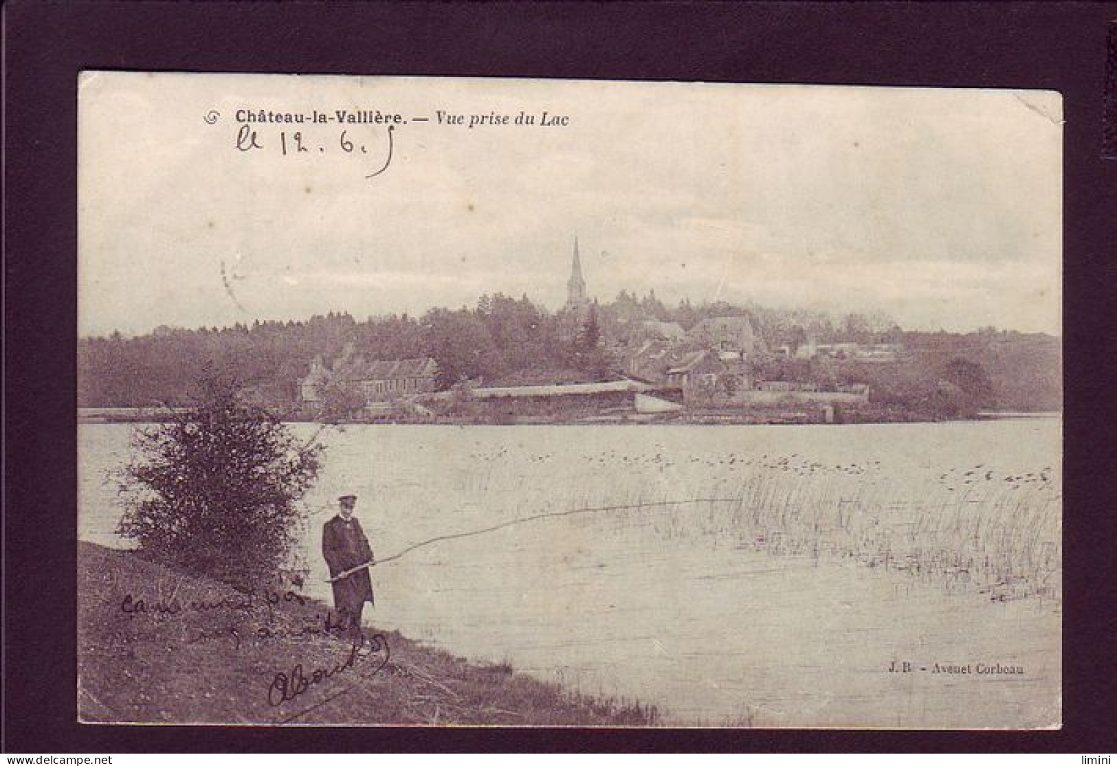 37 - CHATEAU -la-VALLIERE - VUE PRISE DU LAC - PECHEUR A LA LIGNE - ANIMÉE  - Other & Unclassified