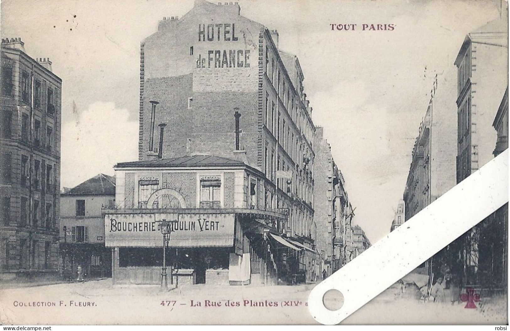 75 Paris XIV,  Rue Des Plantes,  Boucherie Du Moulin, Hotel De France, D 14.39 - Arrondissement: 14