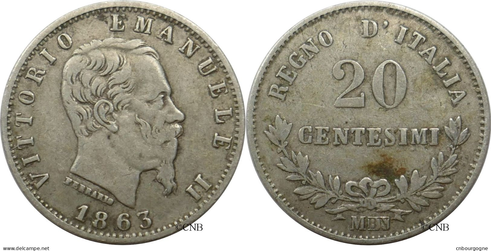 Italie - Royaume - Victor-Emmanuel II - 20 Centesimi 1863 M Milan - TTB/XF40 - Mon5810 - 1861-1878 : Victor Emmanuel II