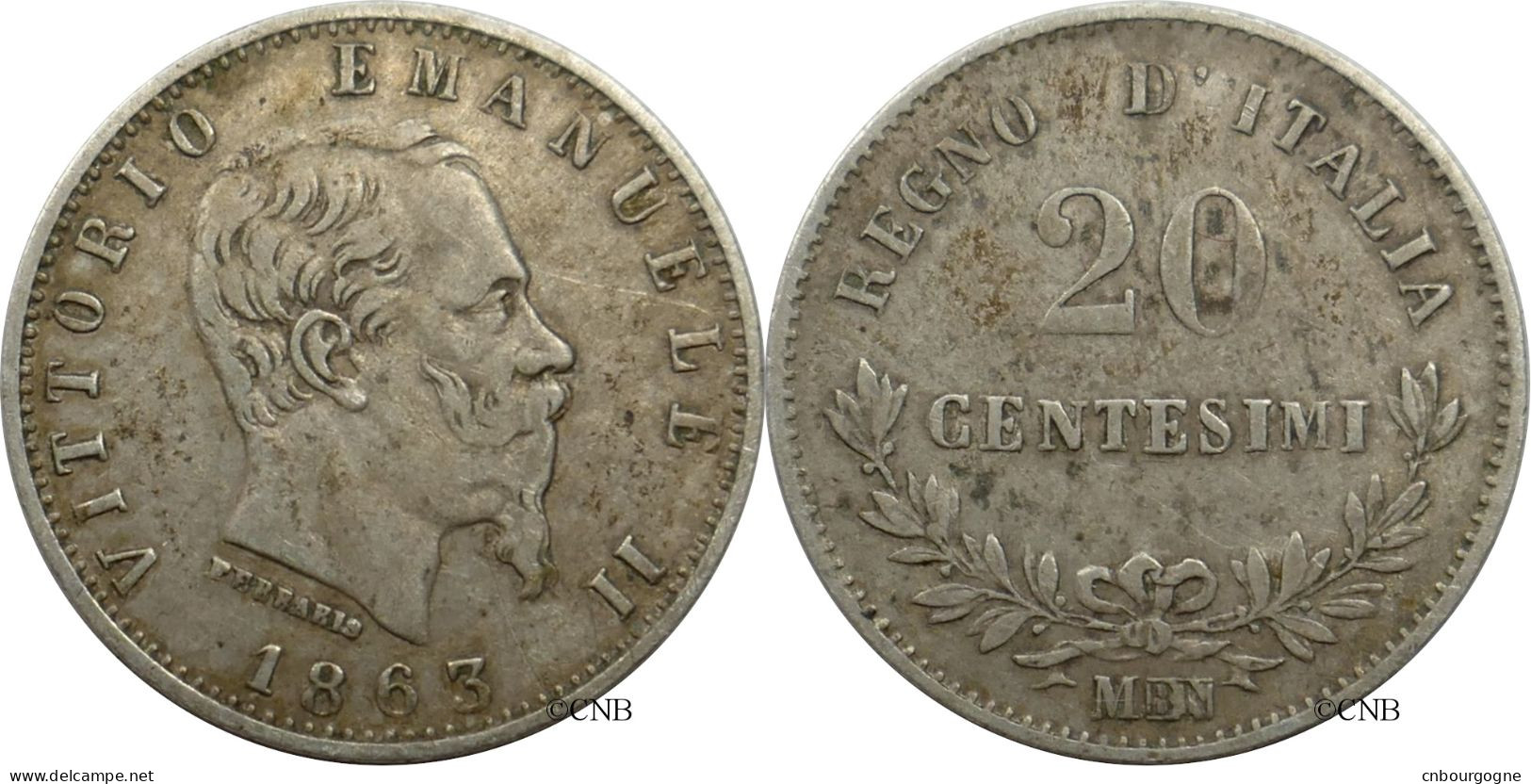 Italie - Royaume - Victor-Emmanuel II - 20 Centesimi 1863 M Milan - TTB/XF40 - Mon5811 - 1861-1878 : Vittoro Emanuele II