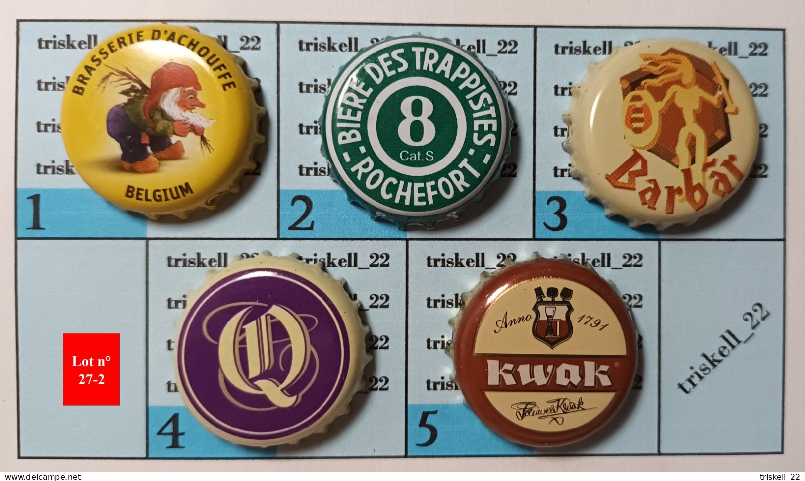 5 Capsules De Bière   Lot N° 27-2 - Beer