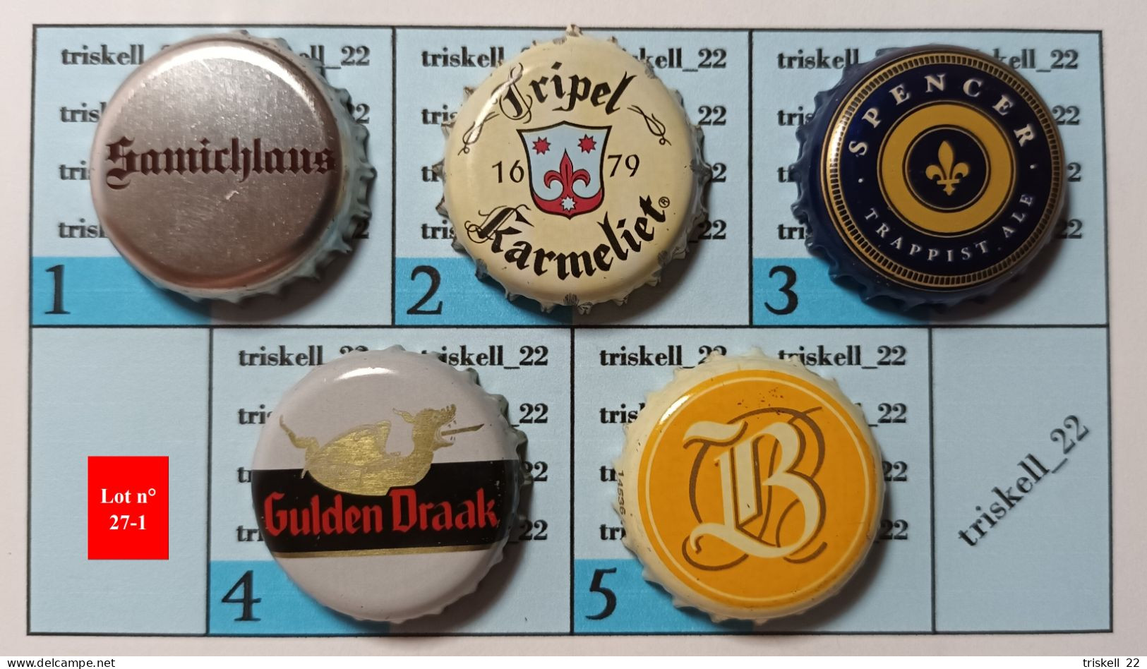 5 Capsules De Bière   Lot N° 27-1 - Bier