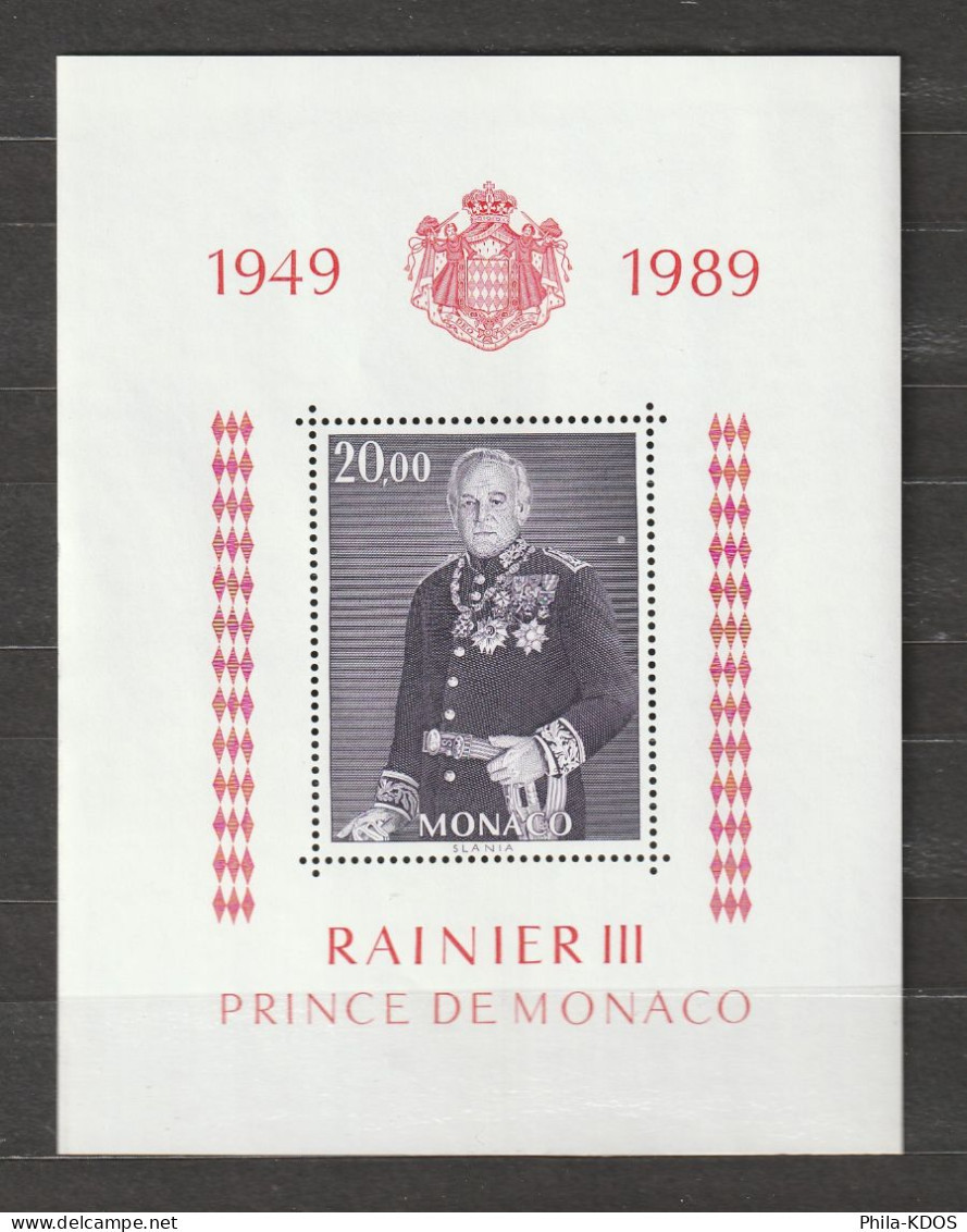 (+ KDO Voir Le 2ème Scan) " PRINCE RAINIER III " Sur BF  NEUF ** MNH De MONACO De 1989. N° YT BF 45. A Saisir !!! - Blocks & Sheetlets