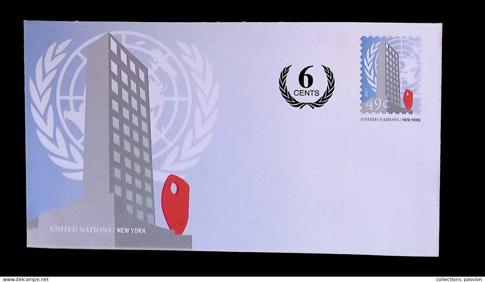 CL, Lettre, Enveloppe, United Nations, NY, New York, 2017, Entier Postal, Neuf - Briefe U. Dokumente