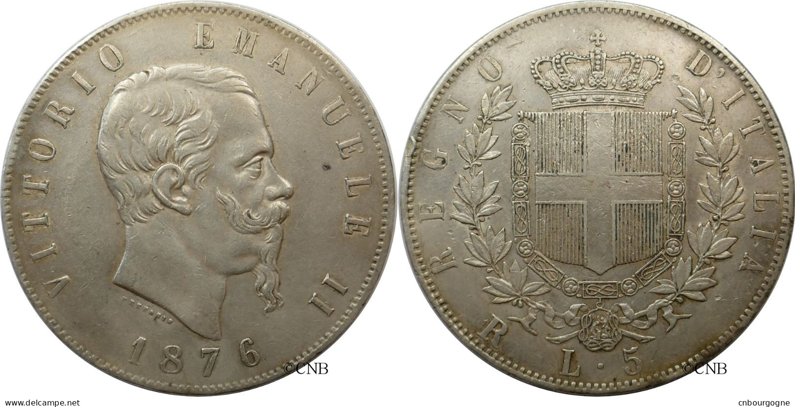 Italie - Royaume - Victor-Emmanuel II - 5 Lire 1876 R Rome - TTB/XF45 - Mon5726 - 1861-1878 : Victor Emmanuel II