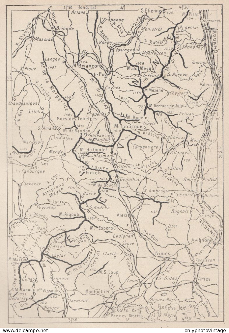 Francia, Cavenne, 1907 Carta Geografica Epoca, Vintage Map - Cartes Géographiques