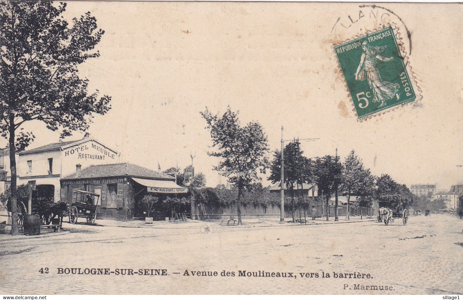 [92] Hauts De Seine > Boulogne-sur-Seine - Billancourt - HÔTEL RESTAURANT Carte Postale Animée Ancienne Originale Rare - Boulogne Billancourt