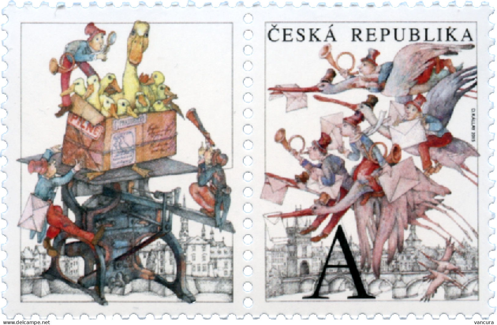 ** 841 Czech Republic The Flying Post Office 2015 Charles Bridge - Post