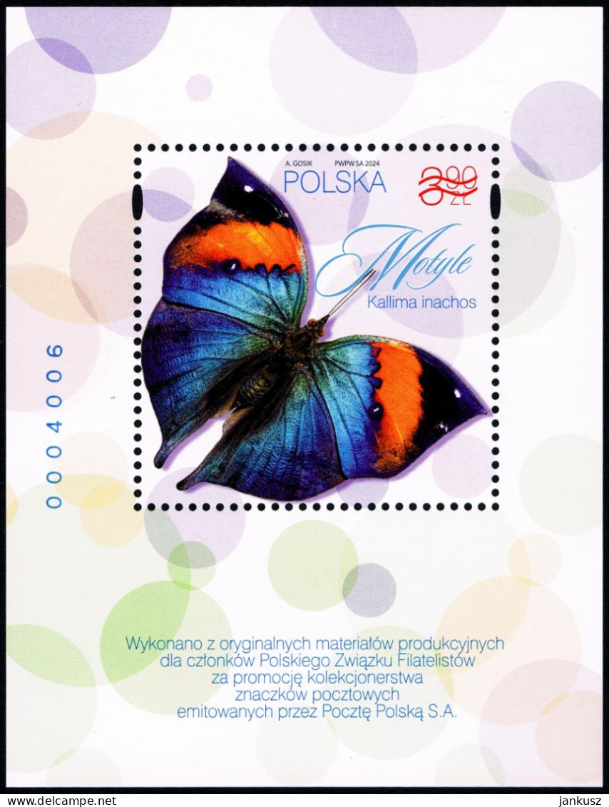 Poland 2024 Fi 5372A+B ND Butterflies - Unused Stamps