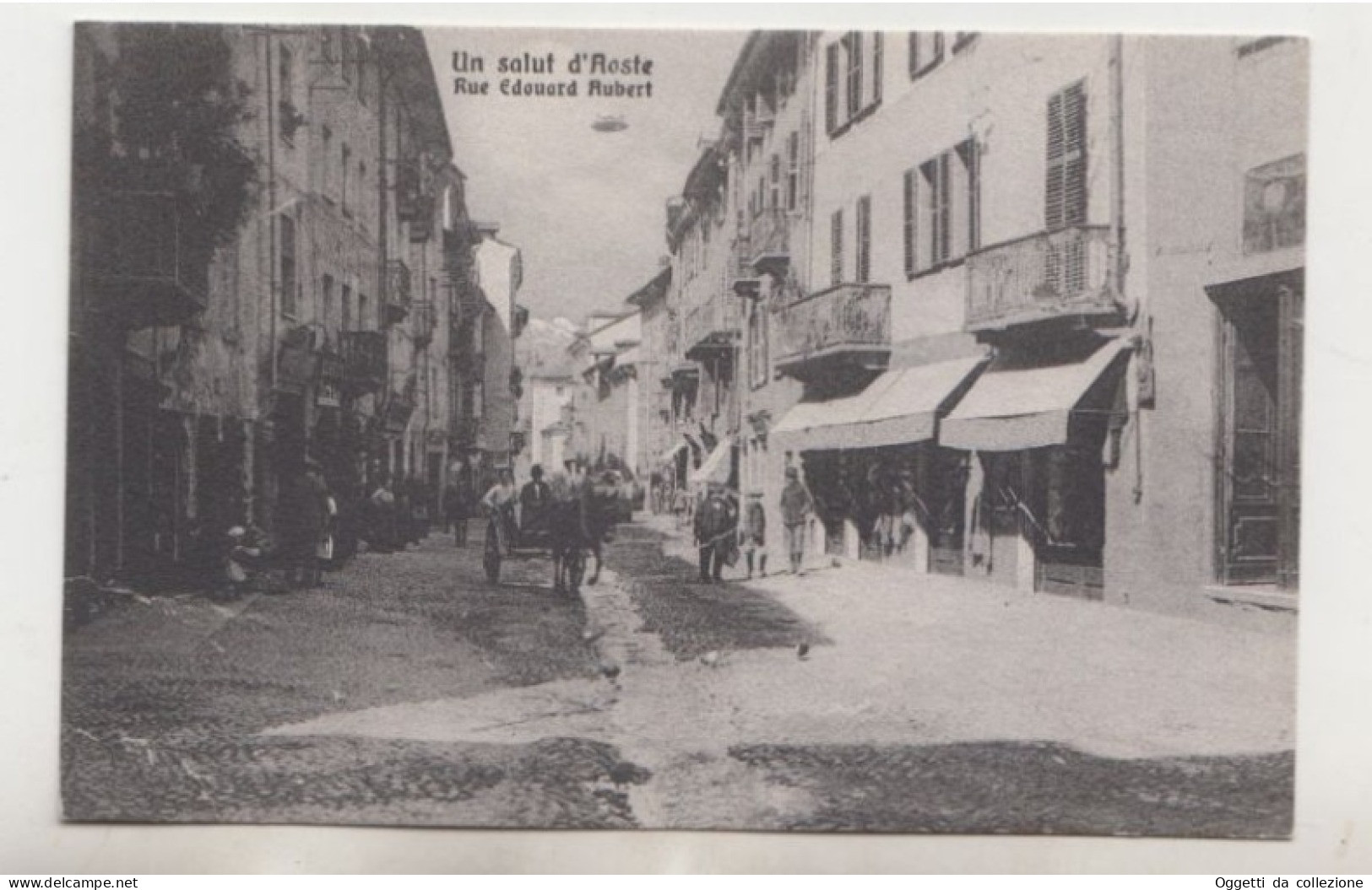 Un Salut D'Aoste, Rue Edouard Aubert- Valle D'Aosta  - Cartolina  Non Viaggiata - (1320) - Altri & Non Classificati