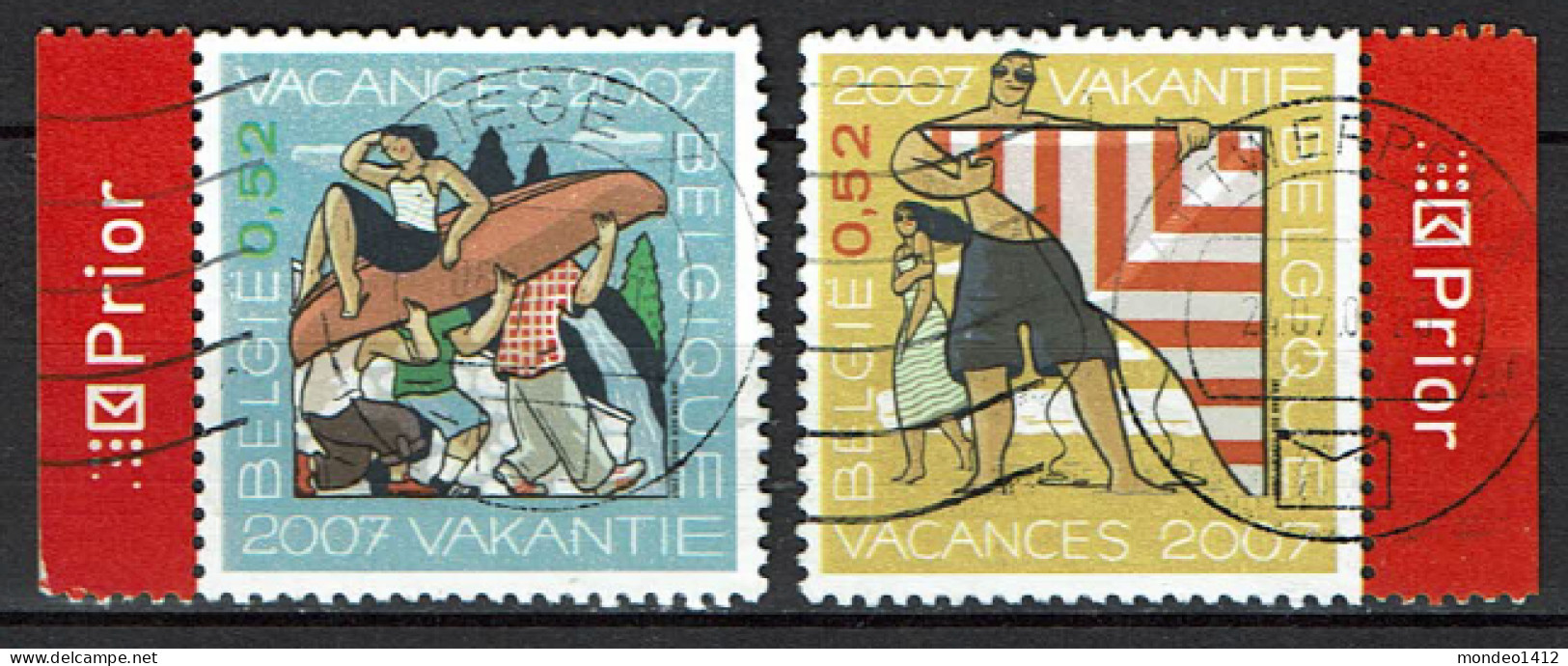 België OBP 3667/3668 - Zomerzegels, Vakantie, Vliegers, Kajaks - Usati
