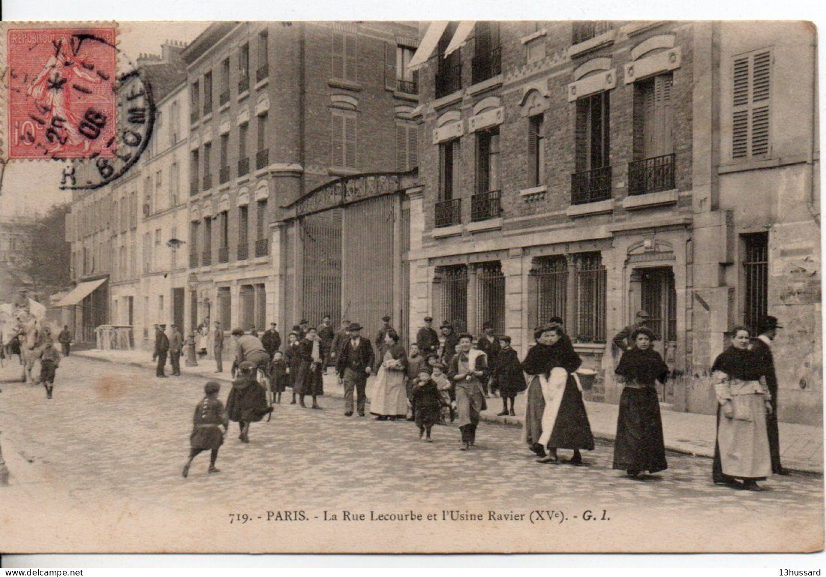 Carte Postale Ancienne Paris - La Rue Lecourbe Et L'Usine Ravier - Industrie - Distretto: 15